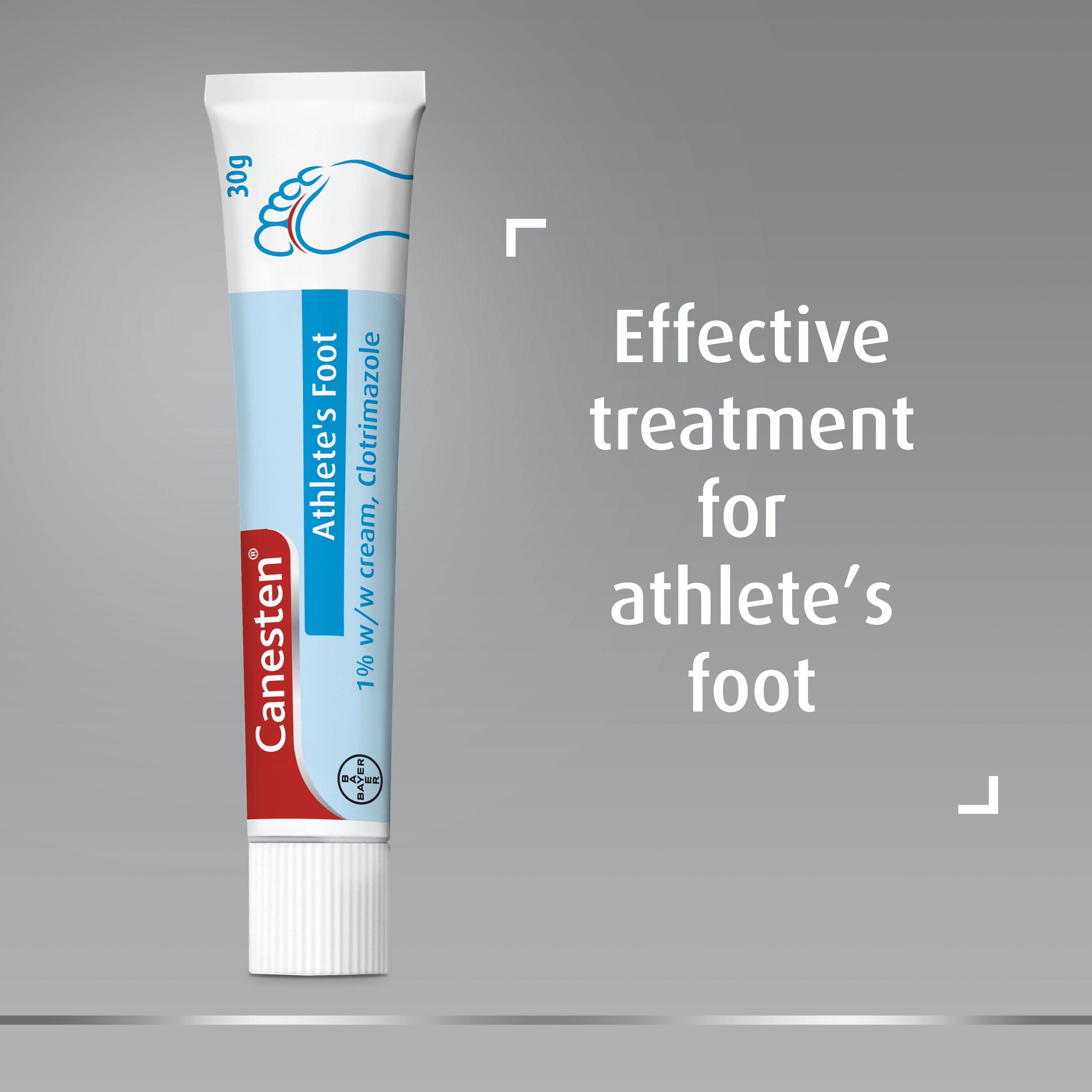 Canesten Athlete’s Foot Cream and the caption effective treatment for athlete’s foot