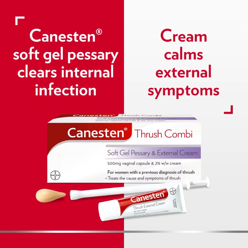 Canesten® Thrush Combi Soft Gel Pessary & External Cream