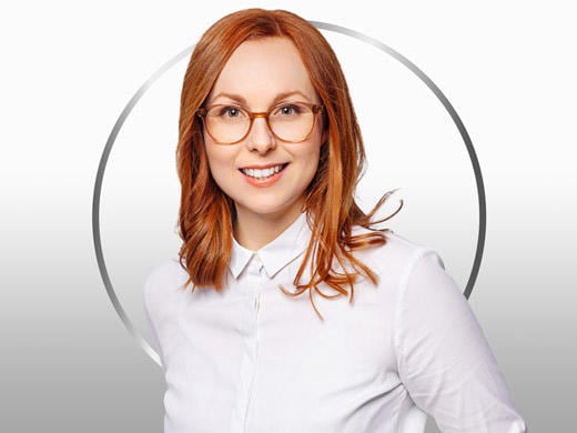 Woman wearing glasses